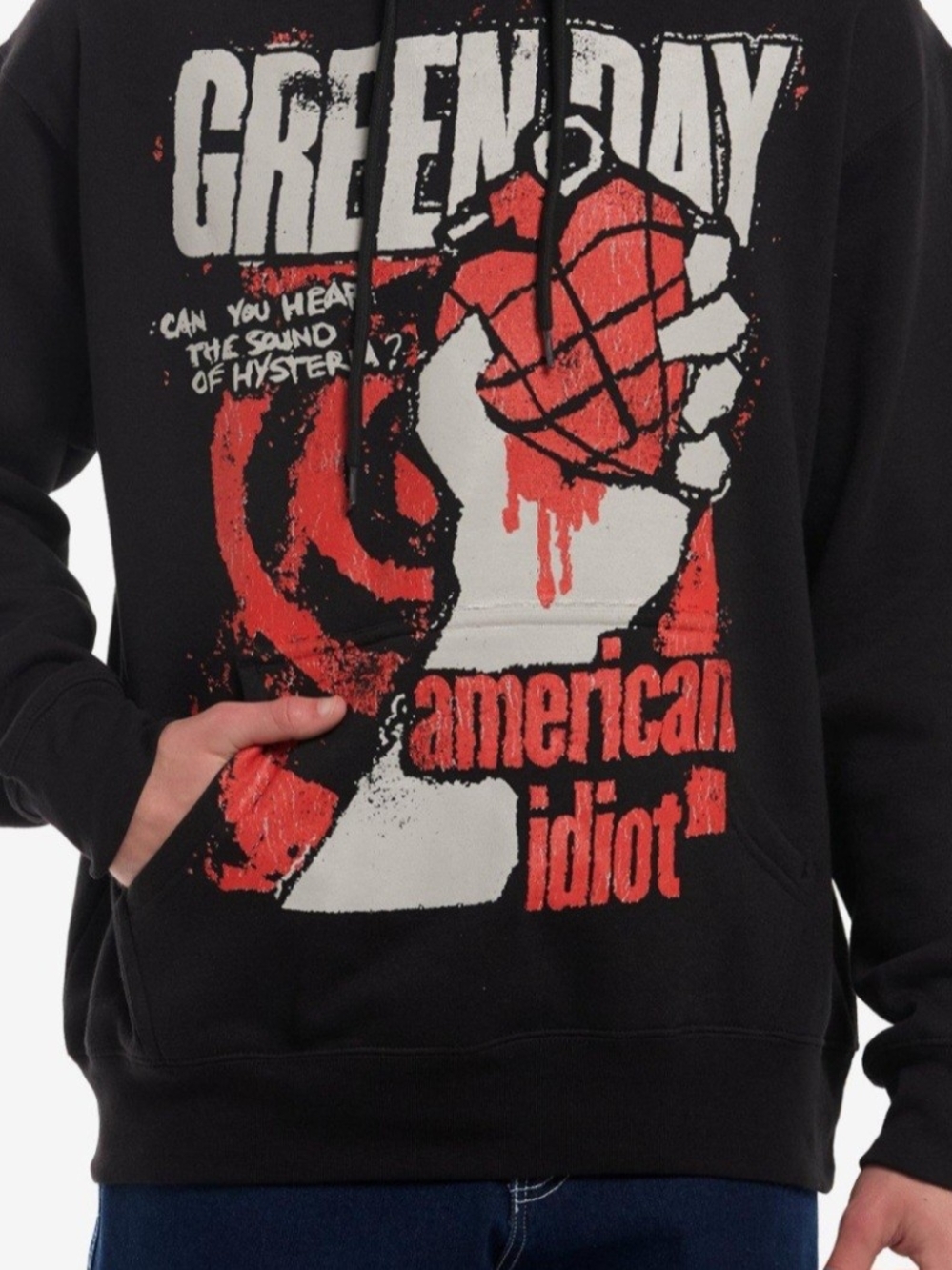 Green Day American Idiot Graphic Hoodie - Black/Red